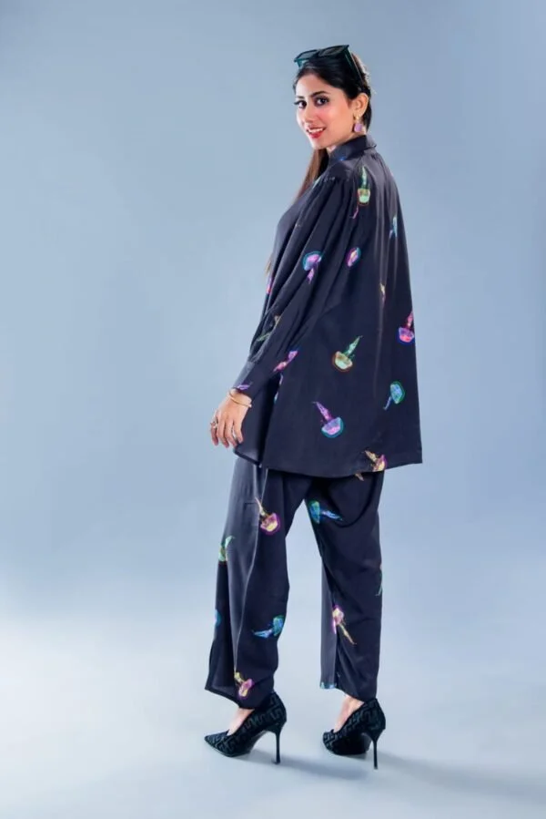 Jelly Fish | Stitched 2 Piece Malai Linen Bell Bottom By MOOD