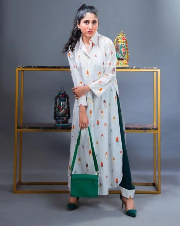 Khusa | Stitched 2 Piece Lawn Long Shirt By MOOD